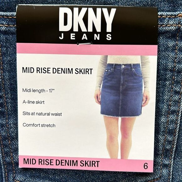 NEW DKNY Mid Rise Denim Skirt - Picture 5 of 7